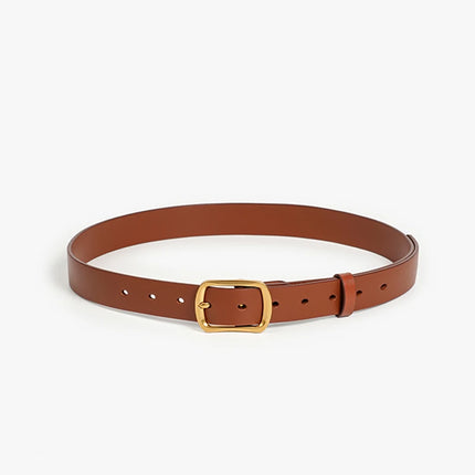 Ceinture élégante en cuir pour femme avec boucle à ardillon – Sangle de taille de couleur unie