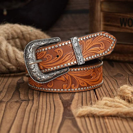 Ceinture en cuir de style cowboy occidental