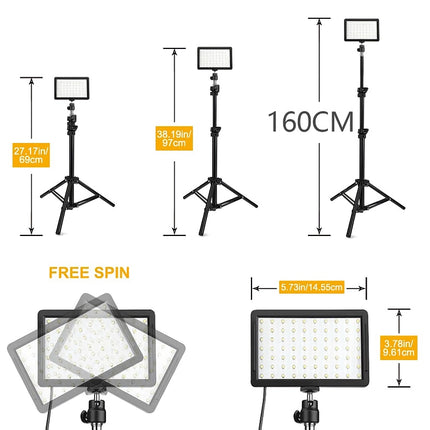 Luz LED para video con trípode de 160 cm