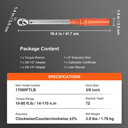 Precision Mechanical Torque Wrench Set for Professional & Home Use