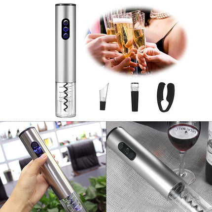 Red Wine Accessory Kit Electric Wine Opener Cutter Vacuum Stopper Aerator Wine Pourer - Wnkrs