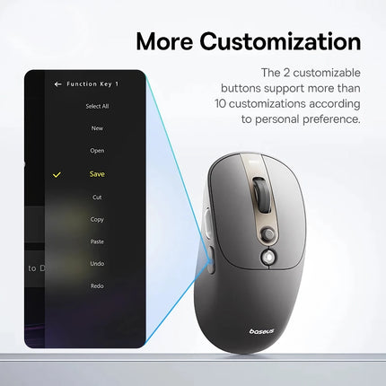 Rechargeable Wireless Bluetooth Mouse with OLED Display - Ergonomic Dual Mode Design