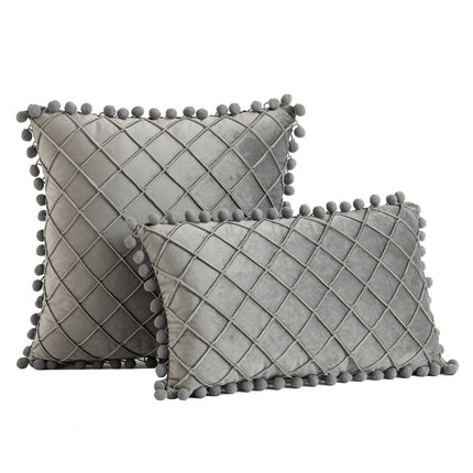 Housses de coussin en velours doux à carreaux