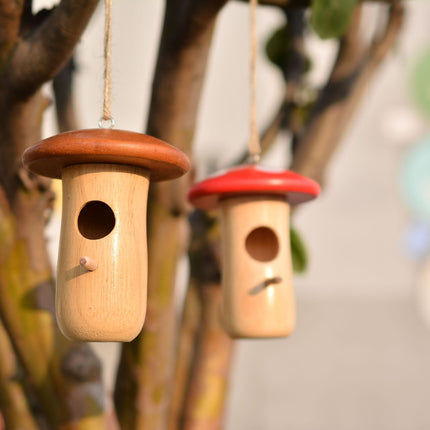 Charming Wooden Hummingbird Nest for Outdoor Garden