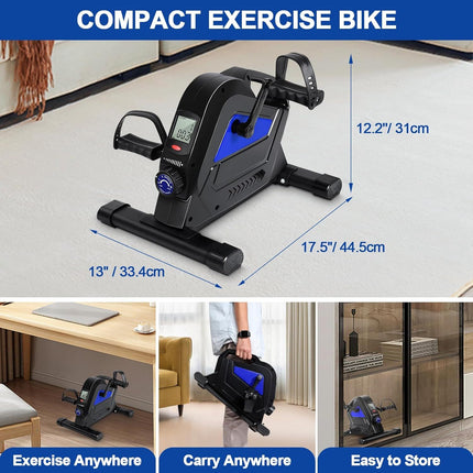 Compact Under Desk Bike Pedal Exerciser with Magnetic Resistance - Wnkrs