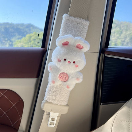 Plush Doll Rabbit Bear Car Seat Belt Shoulder Cover - Wnkrs