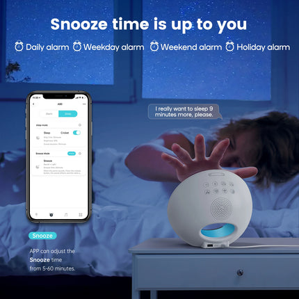 Smart Wake Up Light FM Radio with Bluetooth Speaker & RGB Color Changing Bedside Alarm Clock