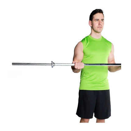 6-Foot Solid Steel Standard Barbell with Threaded Ends - Wnkrs