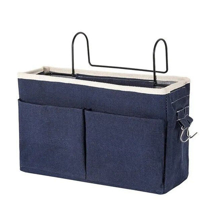 Multi-Purpose Bedside Storage Organizer: Canvas Hanging Pocket for Bedroom Essentials - Wnkrs