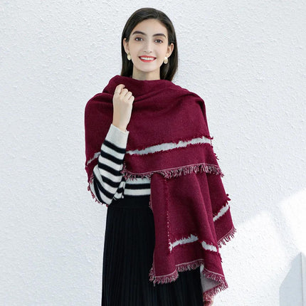 Bufanda de cachemira 100 % lana de lujo, poncho tipo pashmina para mujer