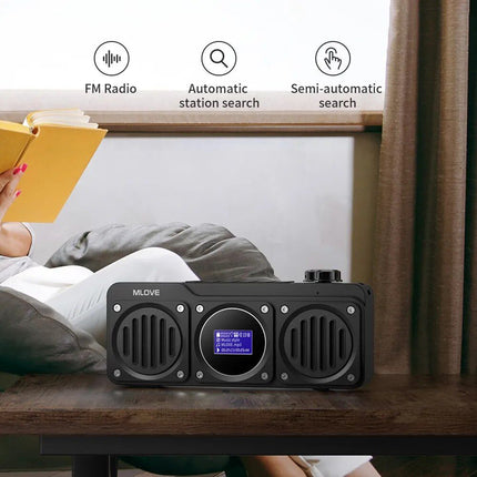 Portable Bluetooth Speaker with FM Radio, Waterproof, LCD Display; MLOVE BV810 - Wnkrs