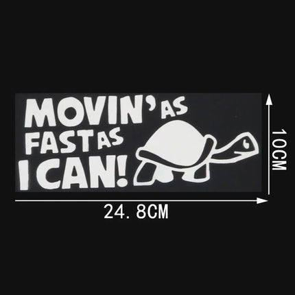 Reflective "Moving As Fast As I Can" Animal Car Decal - Wnkrs