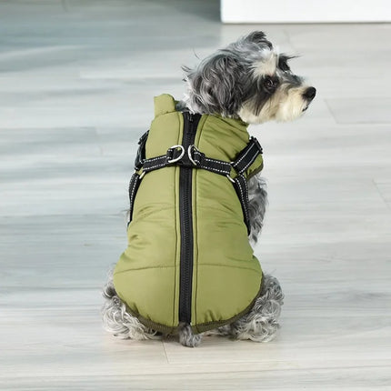 Vêtements pour chiens Manteau imperméable pour animaux de compagnie avec harnais