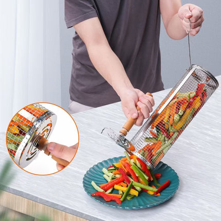 Panier à roulettes en acier inoxydable pour barbecue