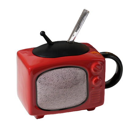 Taza de cerámica con forma de televisión