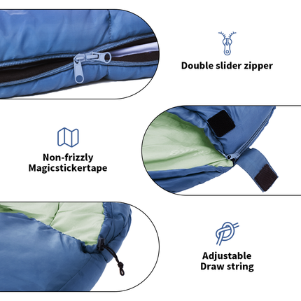 Saco de dormir ultraligero e impermeable para acampar durante las cuatro estaciones