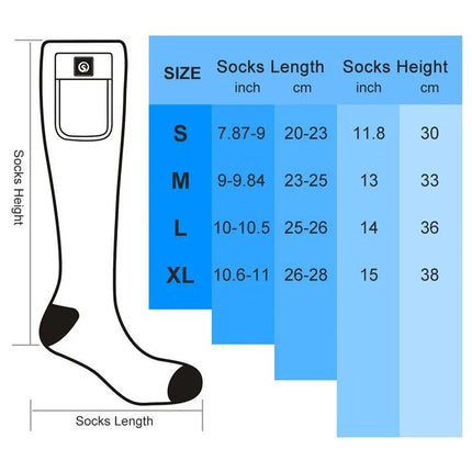 Rechargeable Thermal Electric Heated Socks with 3-Level Temperature Control for Outdoor Activities - Wnkrs