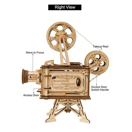 DIY 3D Wooden Film Projector Model Kit - Wnkrs