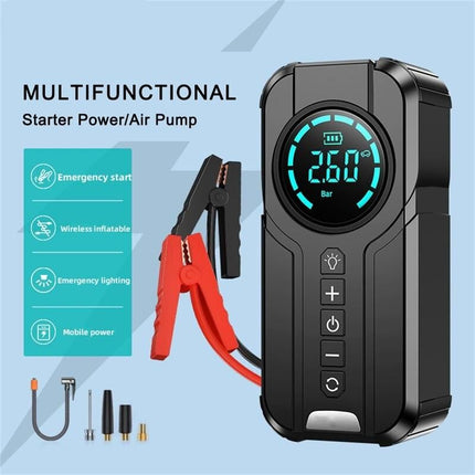 Multi-Function Portable Car Jump Starter with Air Compressor, Power Bank, and Emergency Light - Wnkrs