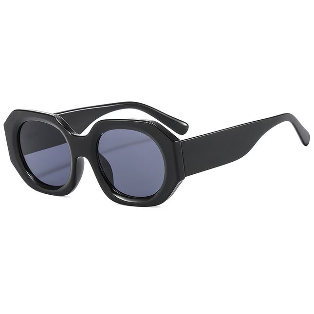 Gafas de sol cuadradas vintage: montura poligonal pequeña, gafas de moda con protección UV400