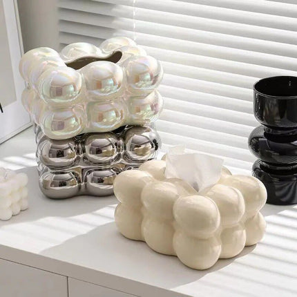 Elegant Porcelain Tissue Box – Modern Home Décor for Living Room and Bedroom - Wnkrs