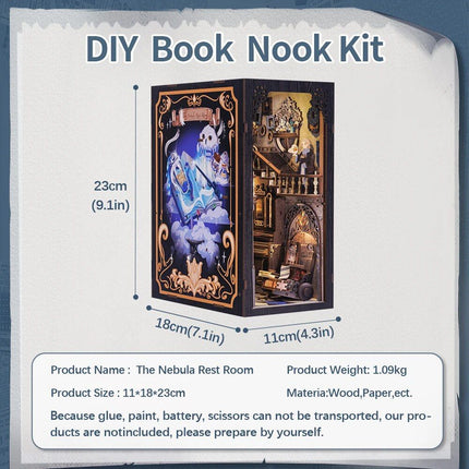 Magical School Lounge DIY Book Nook Kit with Touch Light & Dust Cover - Wnkrs