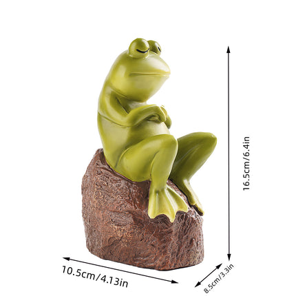 Charmante figurine de grenouille pensante en résine