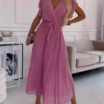 Robe de couleur unie pour femme à la mode