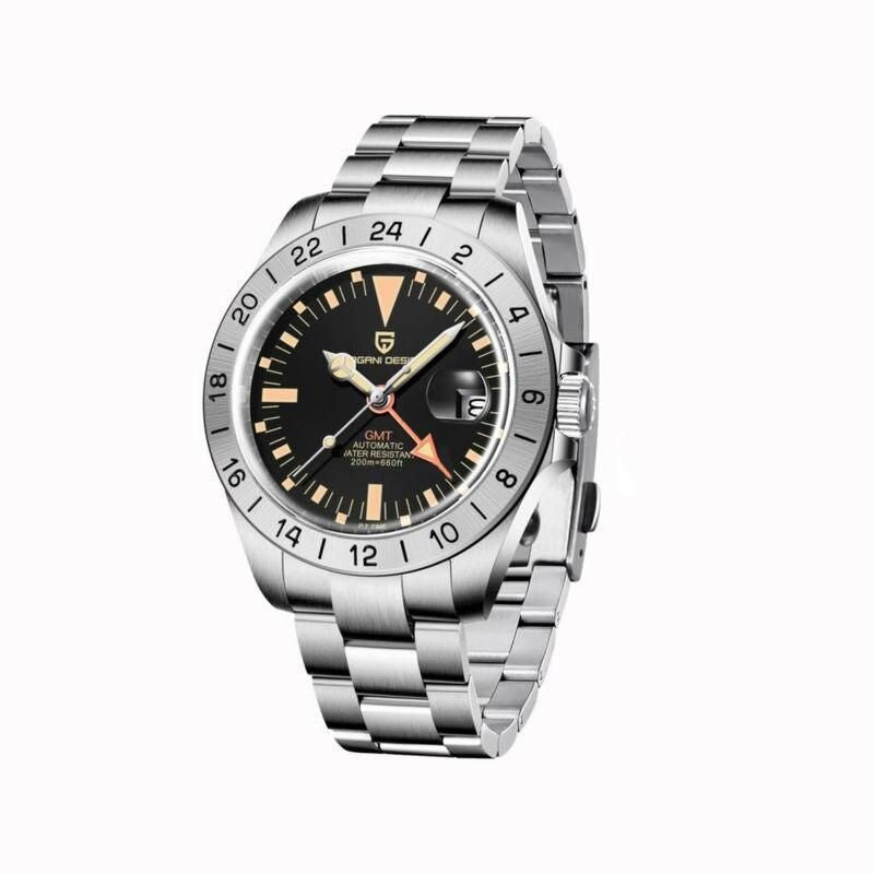 Elegant 42mm GMT Automatic Mechanical Watch with Sapphire Crystal