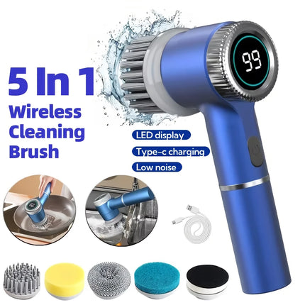 Brosse de nettoyage électrique avec 5 têtes de brosse