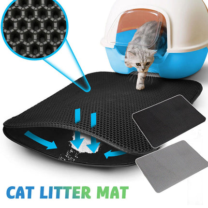 Tapis de litière pour chat imperméable antidérapant à double couche