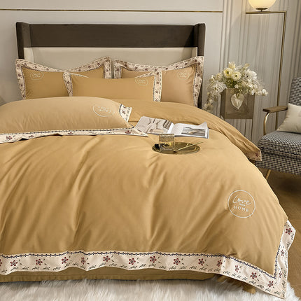 Cotton Bed Linen Embroidered Quilt Cover Bedding - Wnkrs