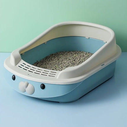 Caja de arena para gatos semicerrada de gran tamaño