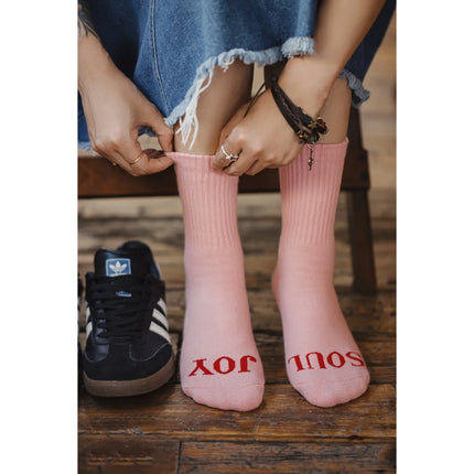 Chaussettes mi-hautes pour femmes avec lettres Love