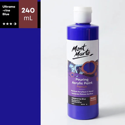 Pintura acrílica fluida de alto brillo de 240 ml: pigmento artístico resistente al agua y al sol