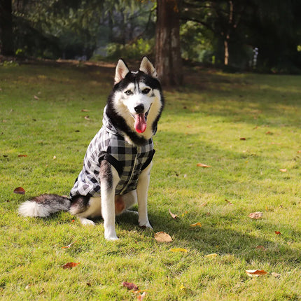 Manteau d'hiver pour grand chien avec capuche amovible