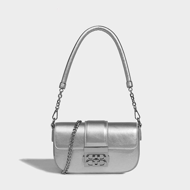 Sac à bandoulière et à bandoulière élégant en argent pour femme