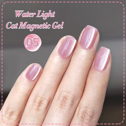 Esmalte de uñas en gel magnético con forma de gato y cuentas de cristal brillantes