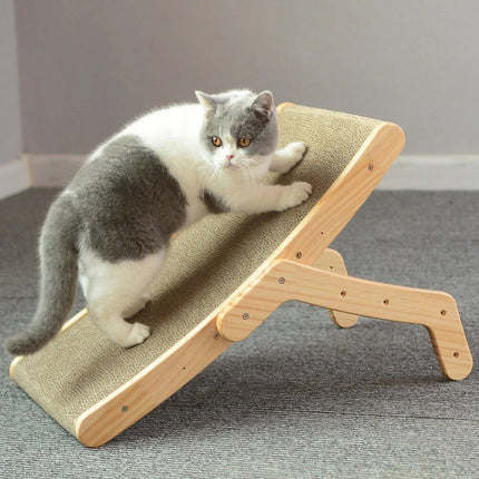 Multi-Functional Wooden Cat Scratcher & Lounge Bed - Wnkrs