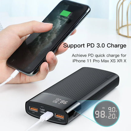 20000mAh Fast Charging Power Bank with QC3.0 and PD Technology