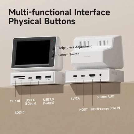 Minipantalla IPS de 3,5 pulgadas con concentrador USB-C para computadora portátil y PC