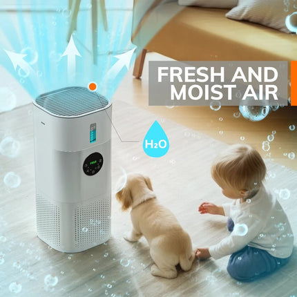 Air Purifier & Humidifier Combo for Home Allergies and Pet Hair