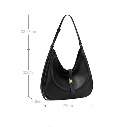 Sac fourre-tout d'été de grande capacité - Sac à bandoulière et à bandoulière noir pour femme