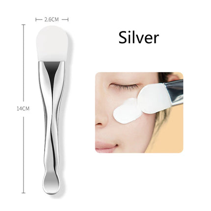 Cepillo de silicona para mascarillas faciales con cuchara para cavar: herramienta de cuidado de la piel de doble uso