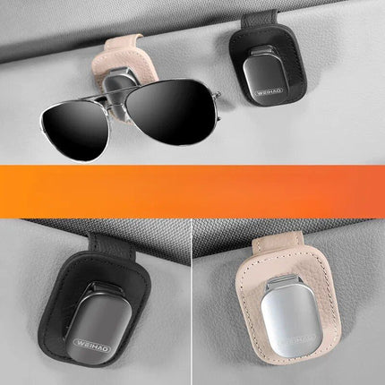 Luxury Leather Sun Visor Car Glasses Storage Clip - Wnkrs