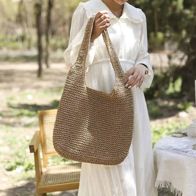 Sac à bandoulière en paille pour femme