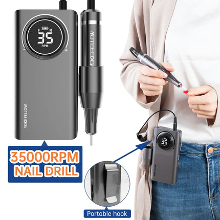 High-Speed Professional Nail Drill Machine with LED Display - Wnkrs