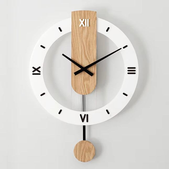 Reloj de pared de madera maciza moderno nórdico