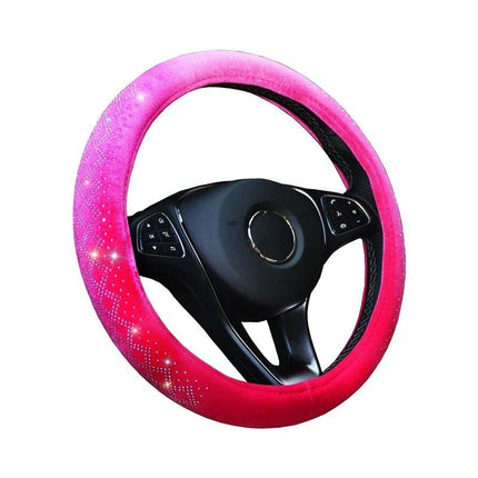 Universal Four Seasons Anti-Skid Steering Wheel Cover with Diamond Velvet Style - Wnkrs