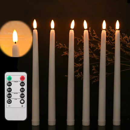 Realistic Flickering Flameless Taper Candles with Timer & Remote Control - Wnkrs